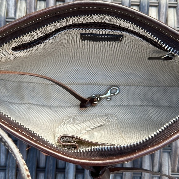 Dooney & Bourke Signature Canvas Handbag w/ Leather Trim - Burnt Orange & Brown - Picture 10 of 16
